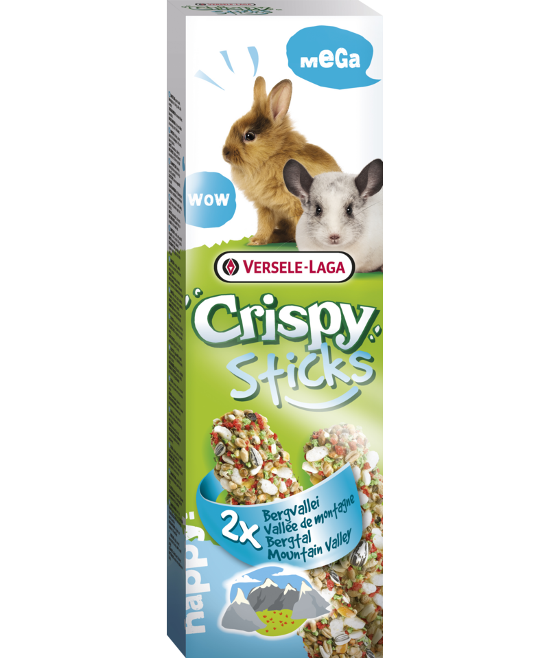 Crispy Mega Sticks Kaninchen-Chinchillas "Bergtal", 2x70g