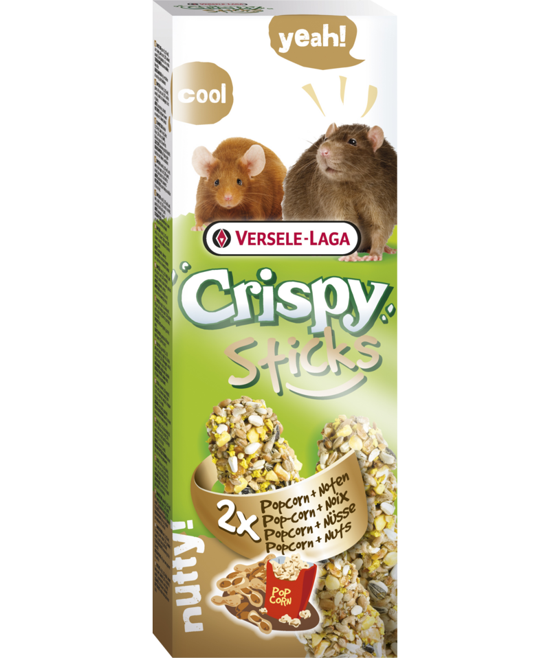 Crispy Sticks Ratten-Mäuse Popcorn & Nüsse, 2x55g