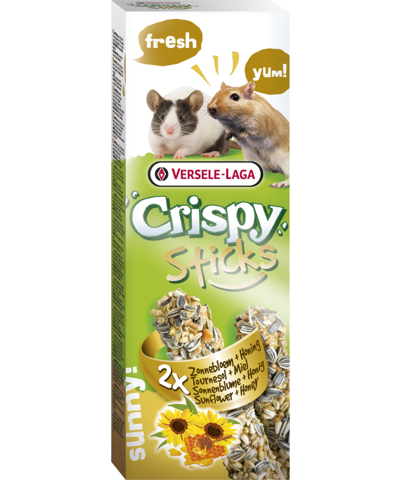 Crispy Sticks Rennmäuse-Mäuse Sonnenblume & Honig, 2x55g