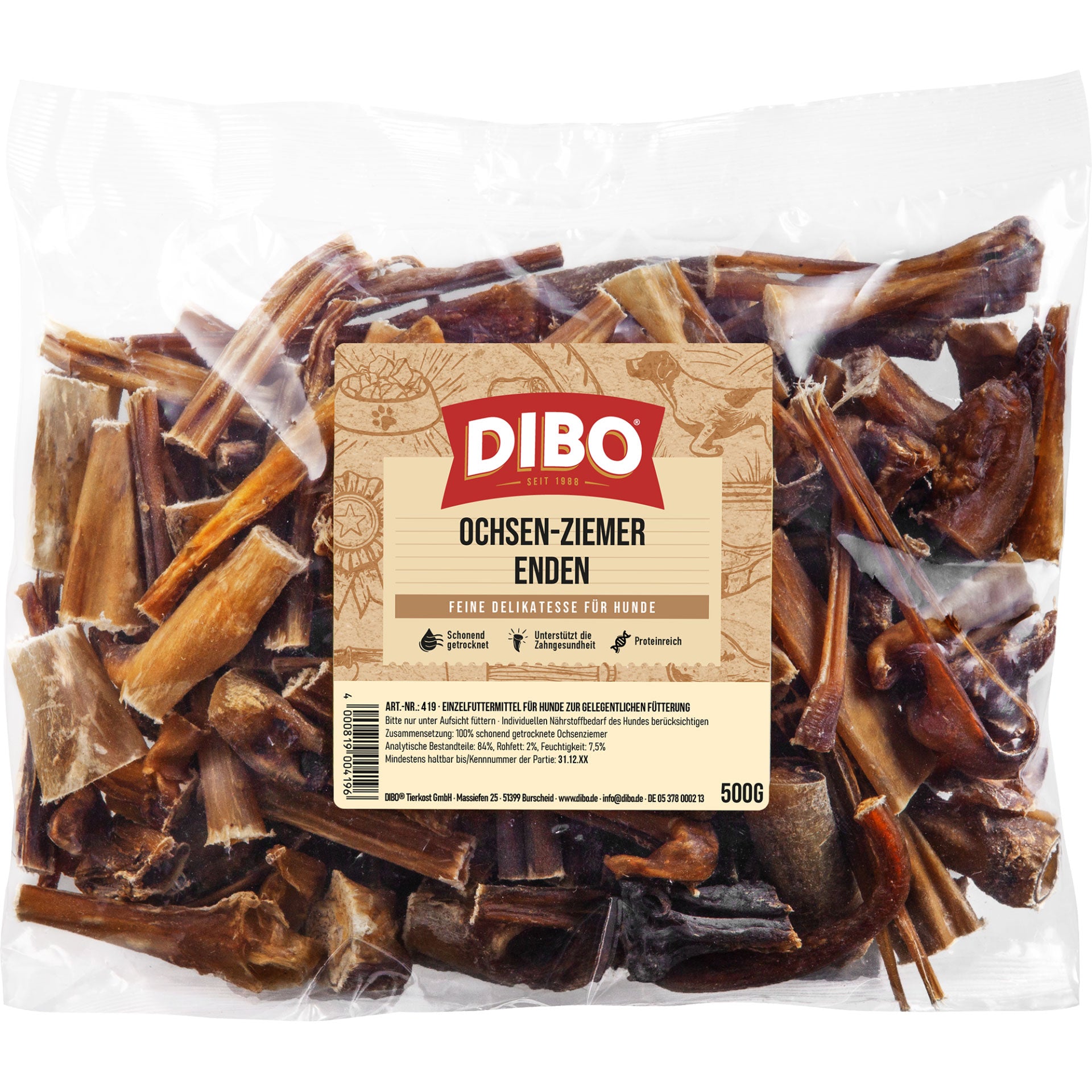Dibo Ochsenziemerenden getrocknet, 500g