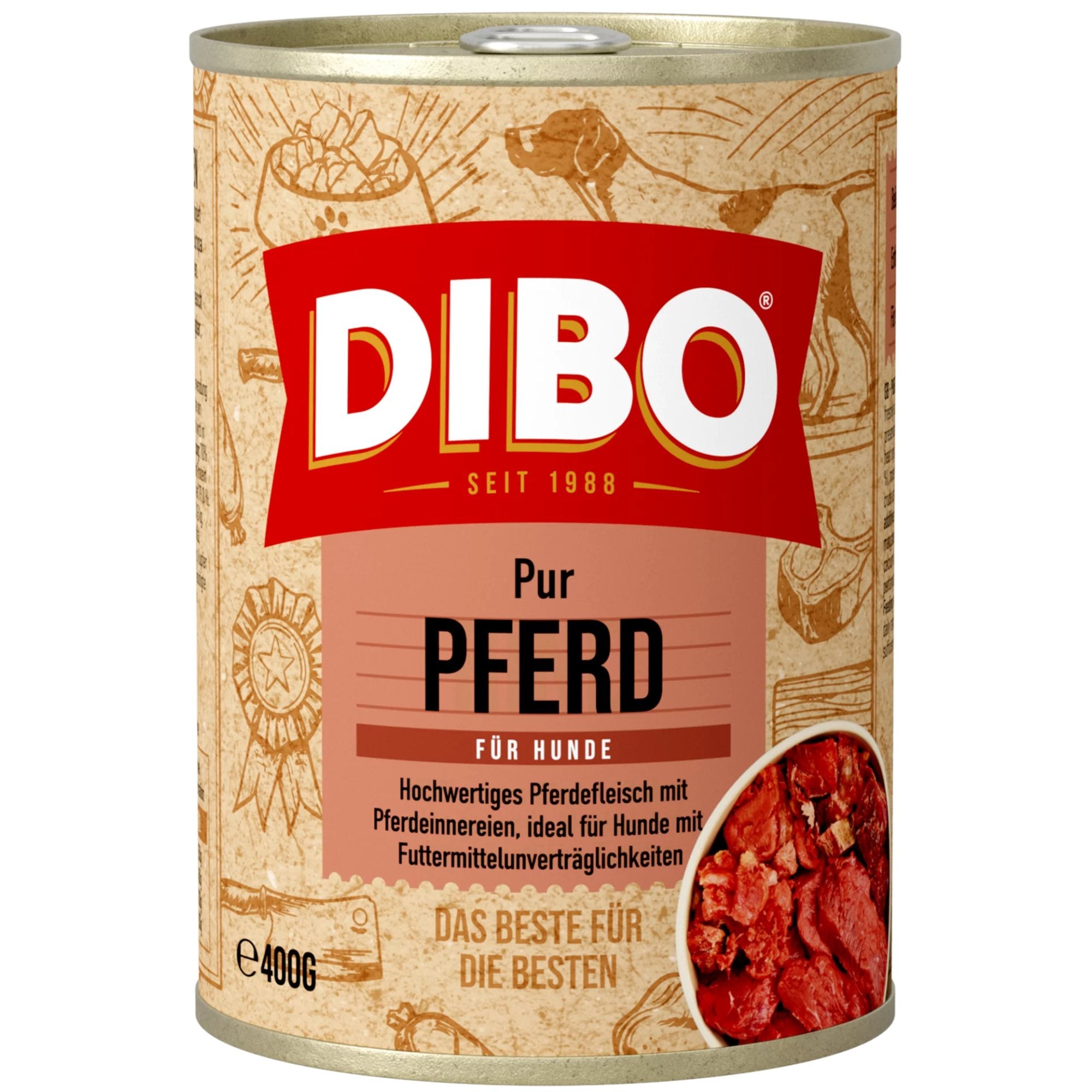 Dibo Pur Pferd Nassfutter für Hunde