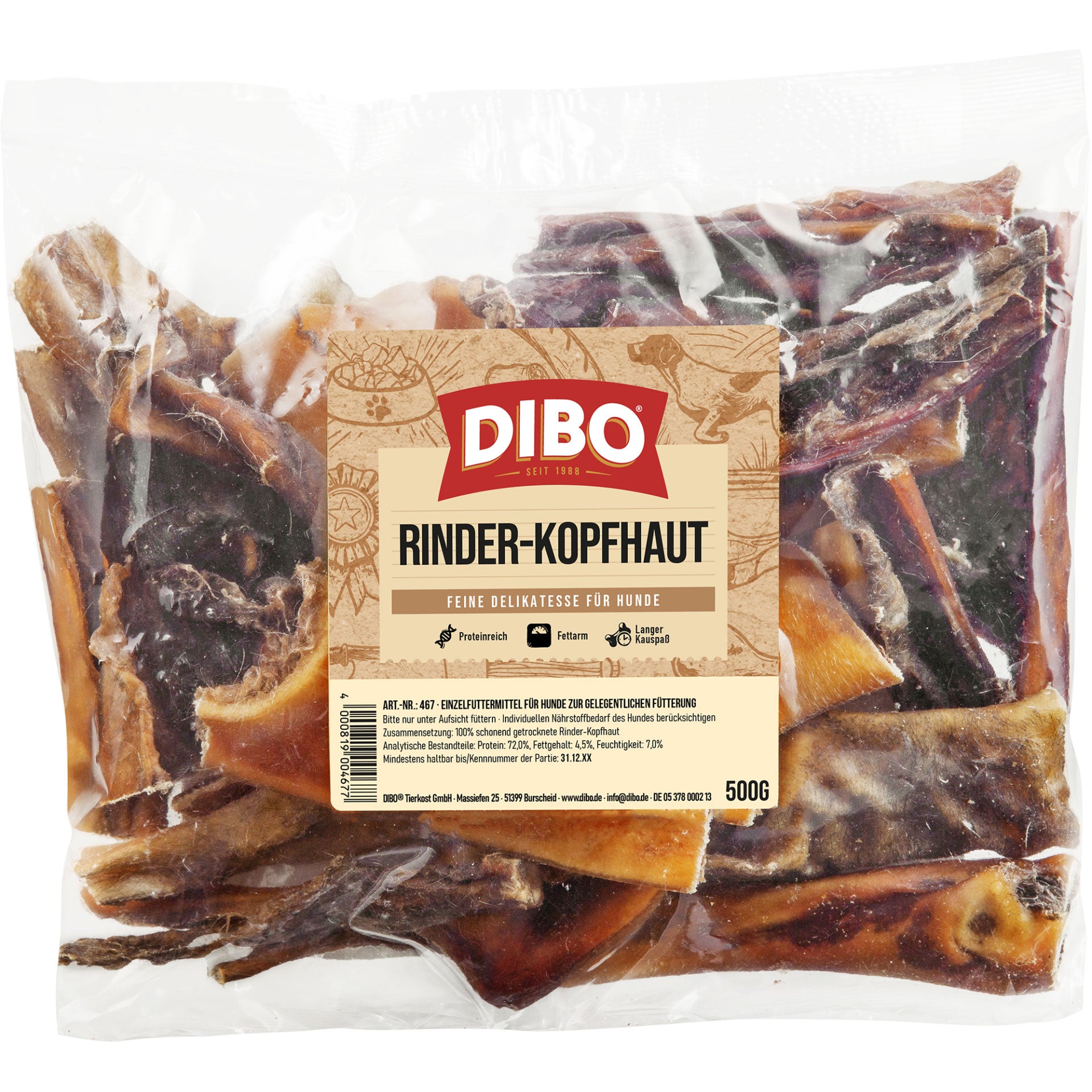 Dibo Rinderkopfhaut, 500g