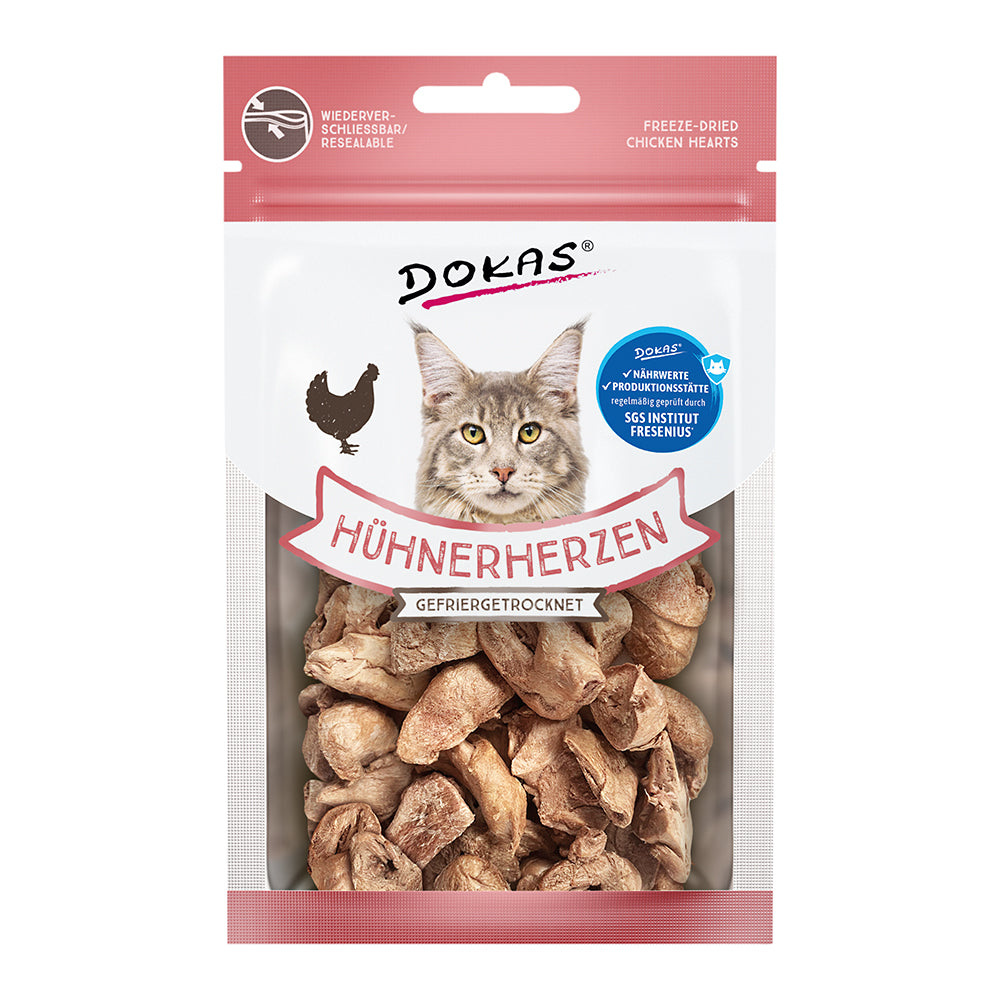 Dokas gefriergetrocknete Hühnerherzen, 15g