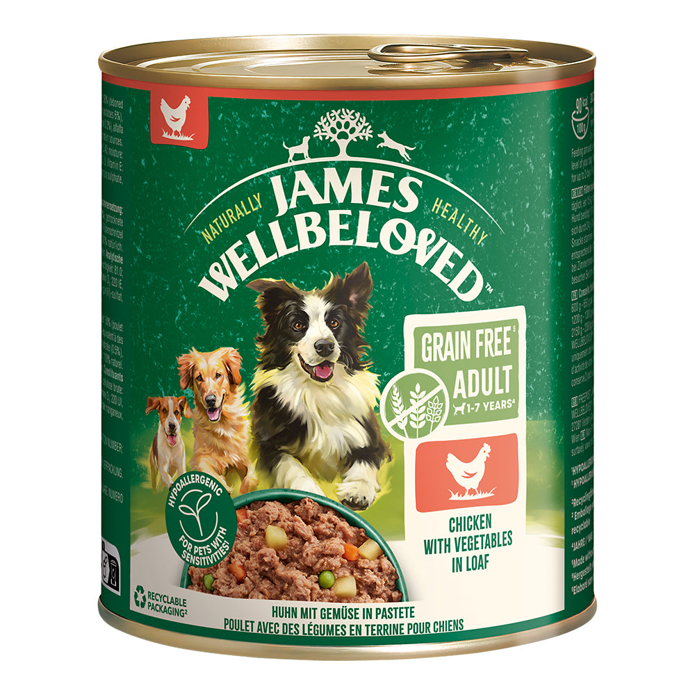 James Wellbeloved Grain Free Huhn mit Gemüse in Pastete 800g