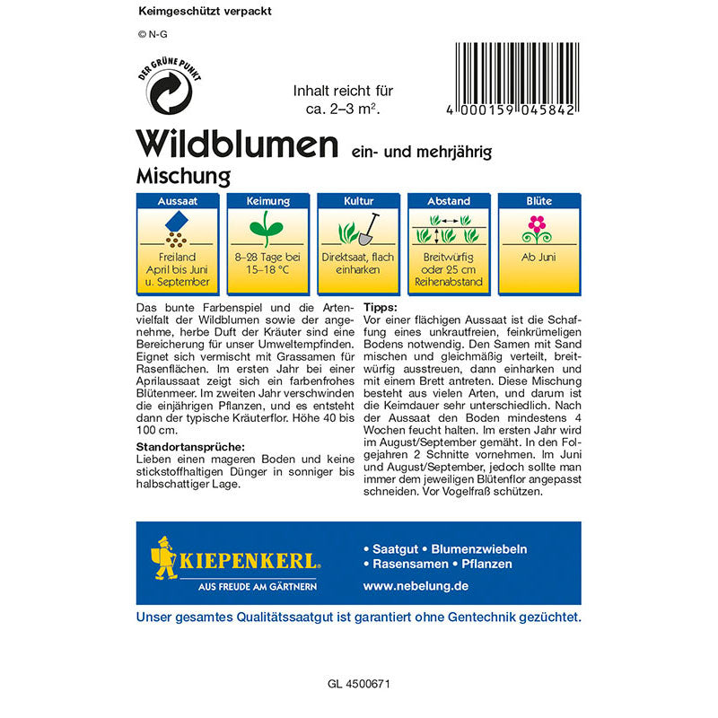 Kiepenkerl Wildblumen, ein- und mehrjährig