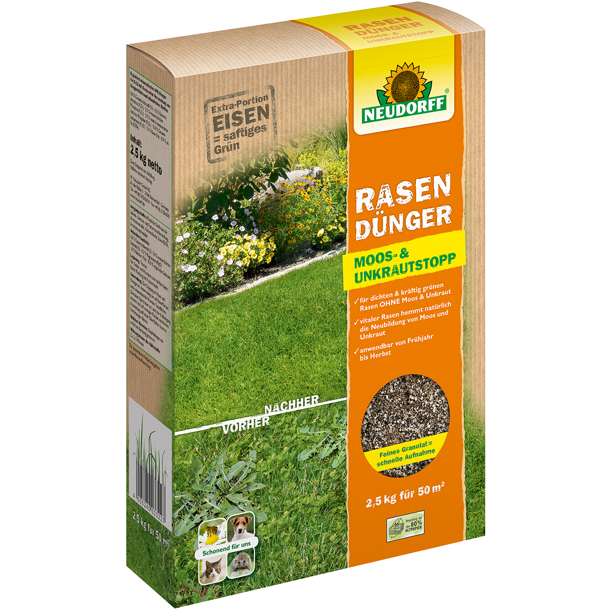 Neudorff Rasendünger Moos- & UnkrautStopp, 2.5 kg