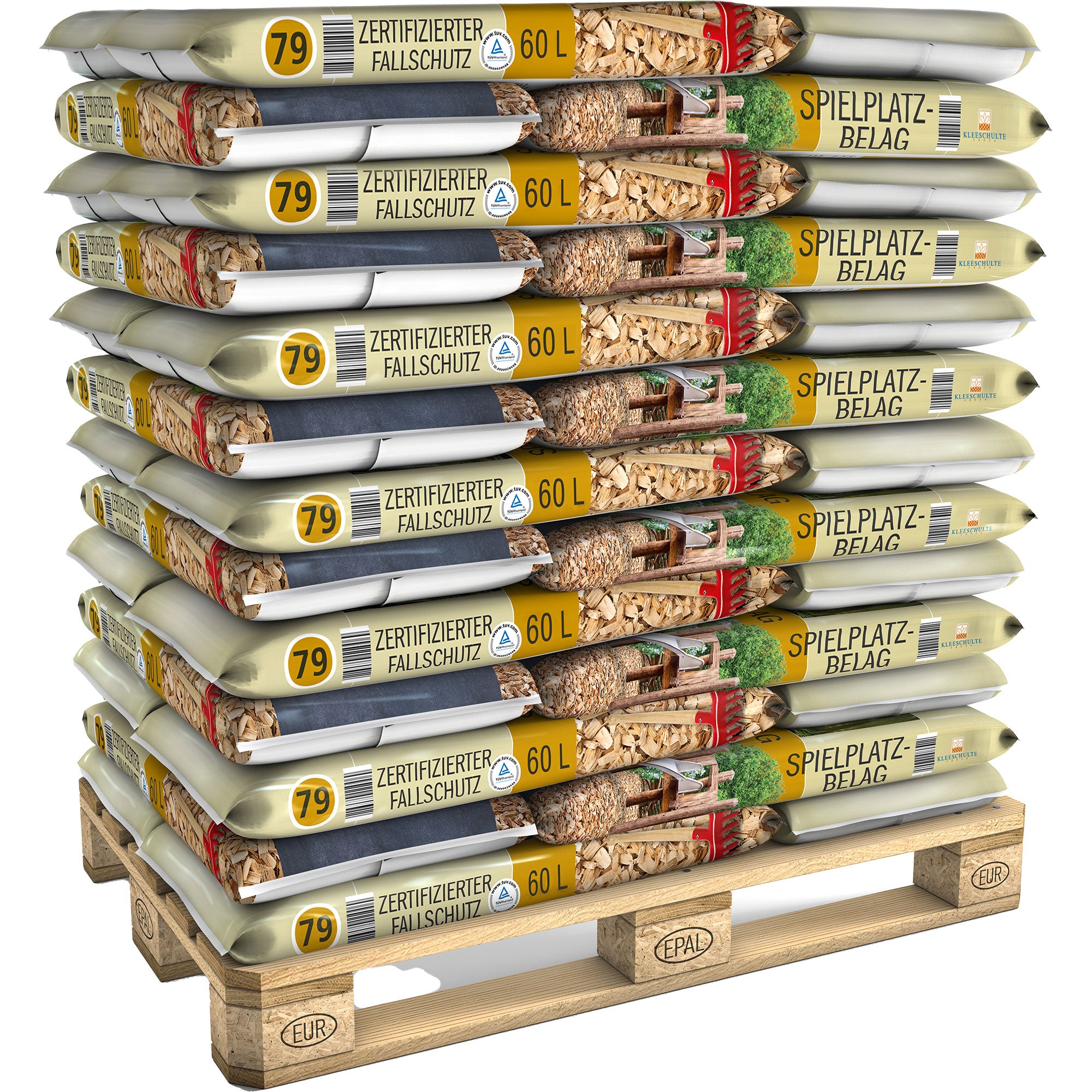 Palette Spielplatzbelag nach DIN EN 1176, 39x60L