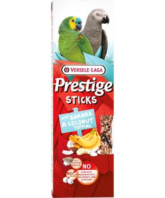 Prestige Sticks Papageien mit Banane & Kokostopping, 2x70g