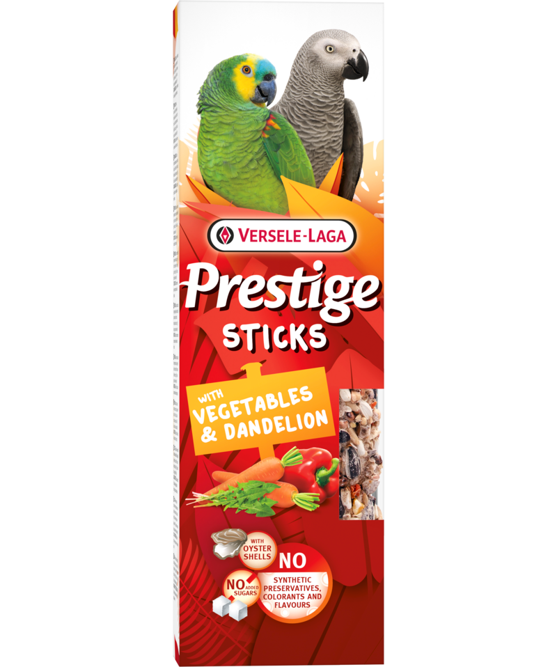 Prestige Sticks Papageien mit Gemüse & Löwenzahn, 2x70g