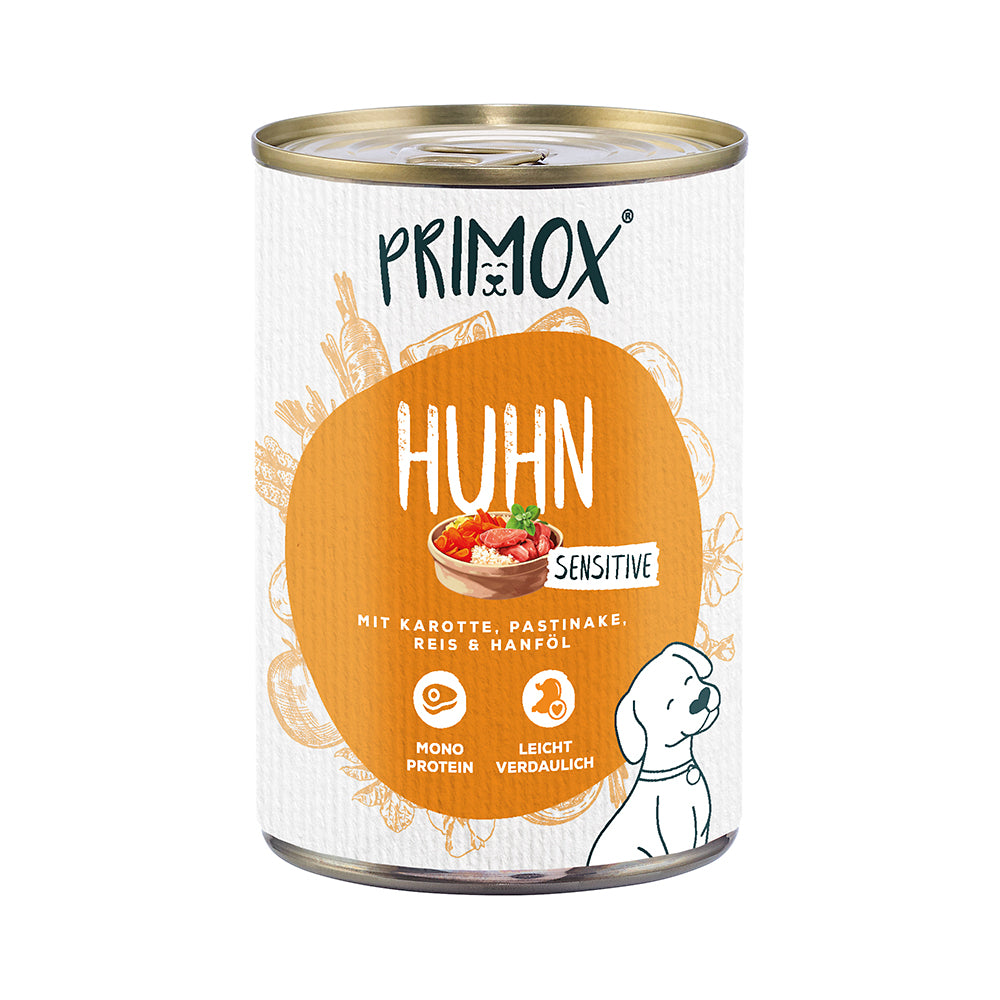Primox Nassfutter Huhn mit Möhre, Pastinake & Reis, 400g