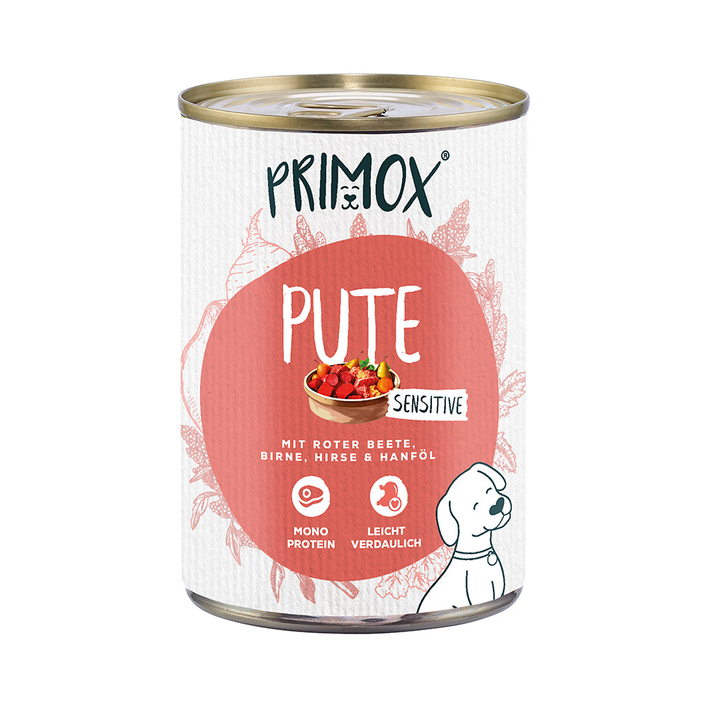 Primox Nassfutter Pute mit Roter Beete, Birne & Hirse, 400g
