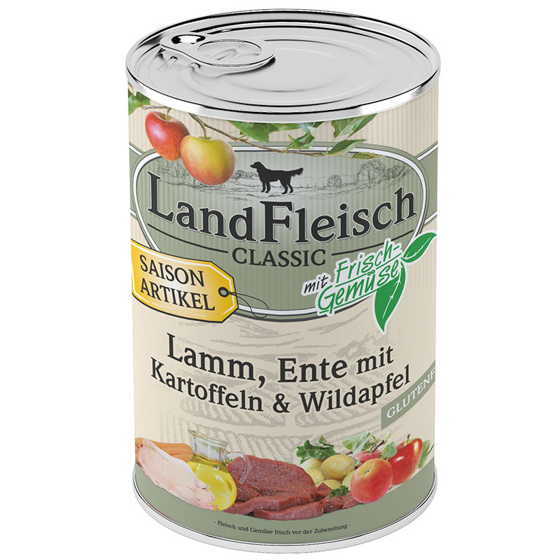 Landfleisch Dog Lamm & Ente & Wildapfel, 400 g