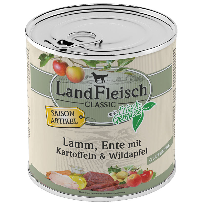 Landfleisch Dog Lamm & Ente & Wildapfel, 800 g