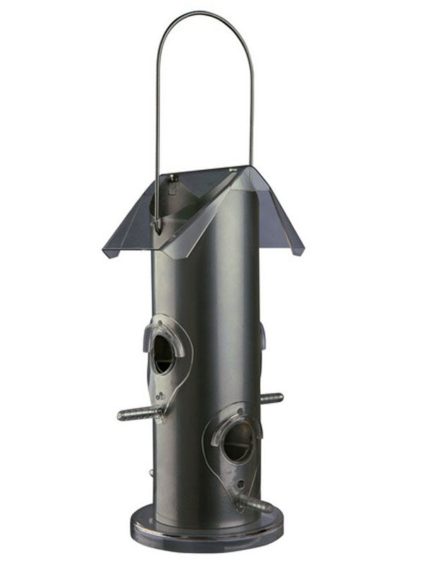 Futterspender zum Aufhängen, Metall silber, 14x25x14cm