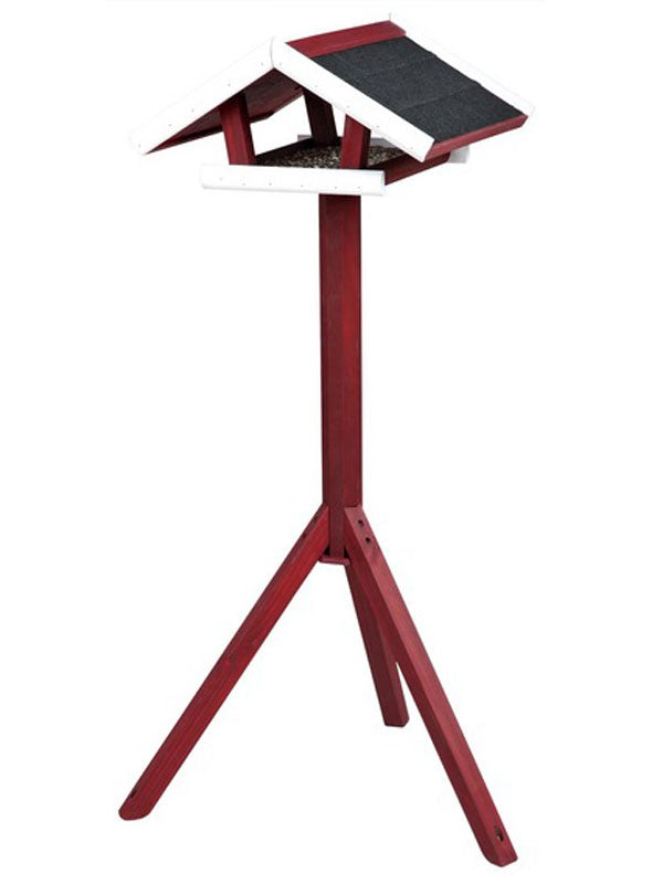 Natura Futterhaus mit Ständer, 46x22x44cm, rot/weiß