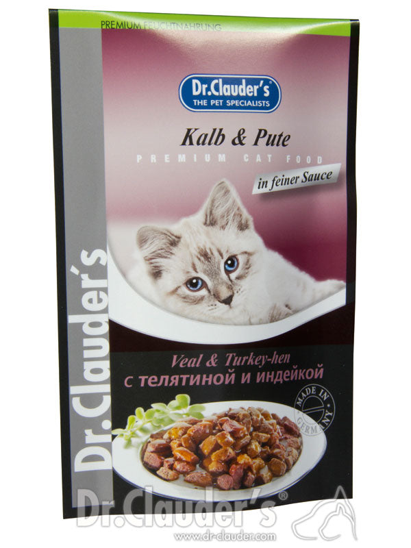Dr. Clauders Kalb & Pute in Sauce, 100g