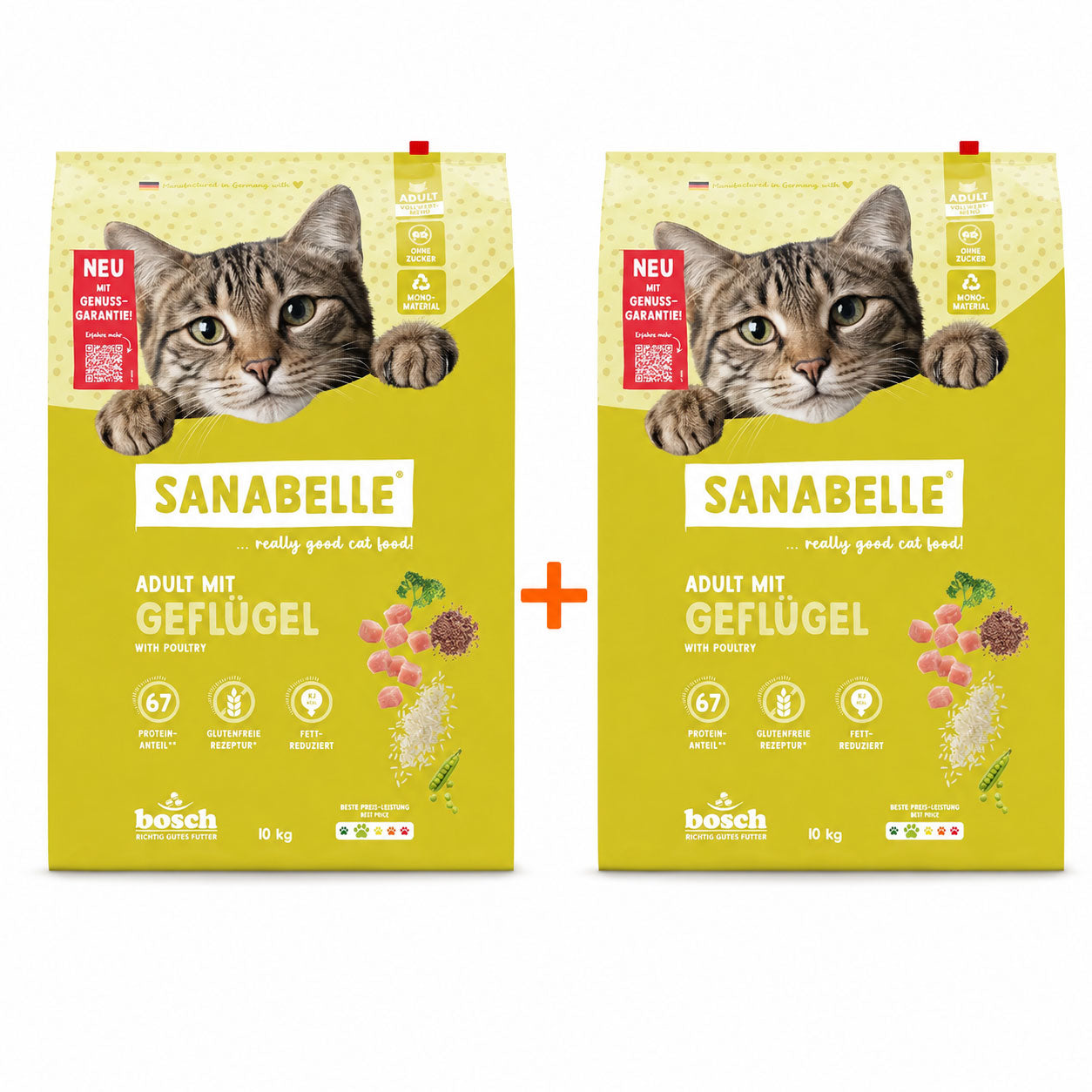 1+1 Bosch Sanabelle Classic Adult Geflügel 2x10kg
