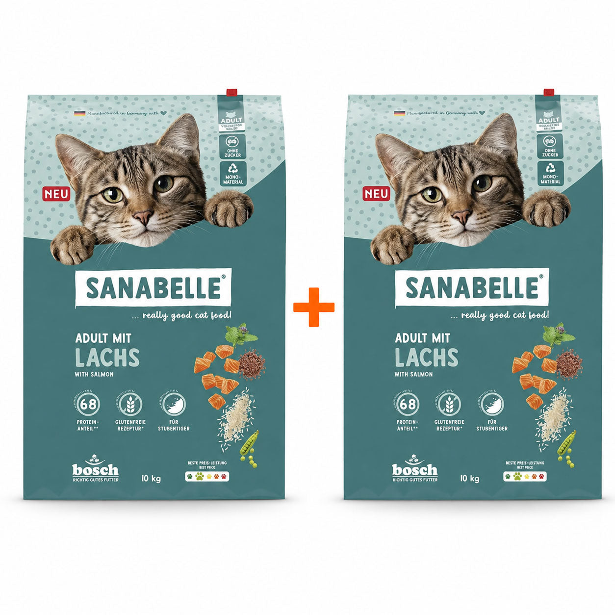 1+1 Bosch Sanabelle Classic Adult Lachs 2x10kg