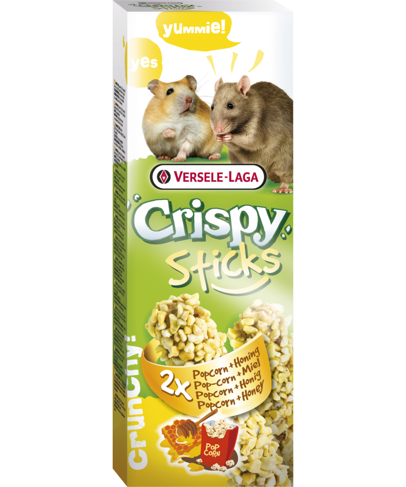 Crispy Sticks Hamster-Ratten Popcorn & Honig, 2x50g
