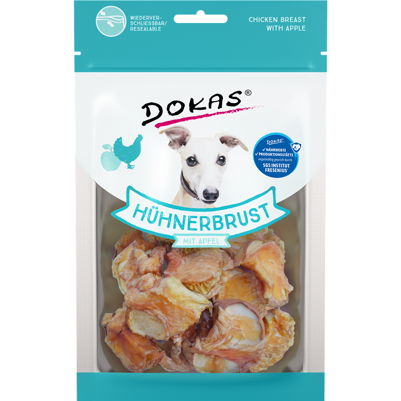 Dokas, Hühnerbrust mit Apfel, 70g