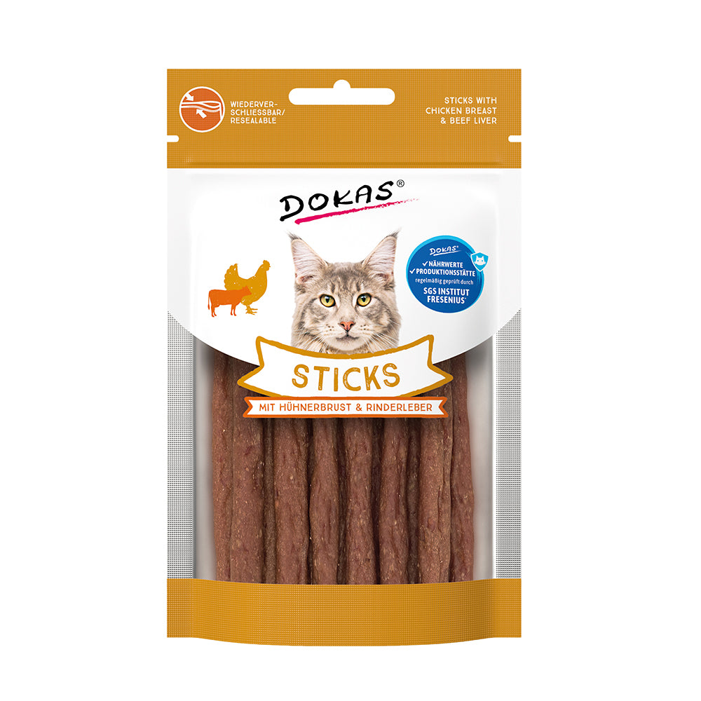 Dokas Sticks mit Hühnerbrust &amp; Rinderleber 30g