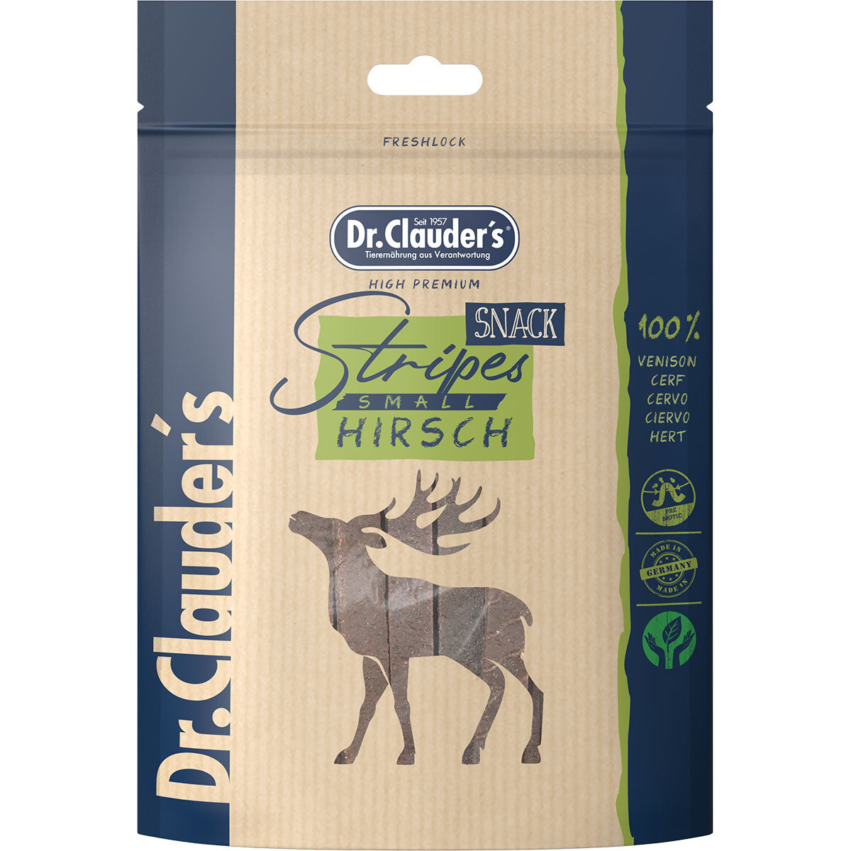 Dr. Clauders Snack Stripes Hirschfleisch, 80g