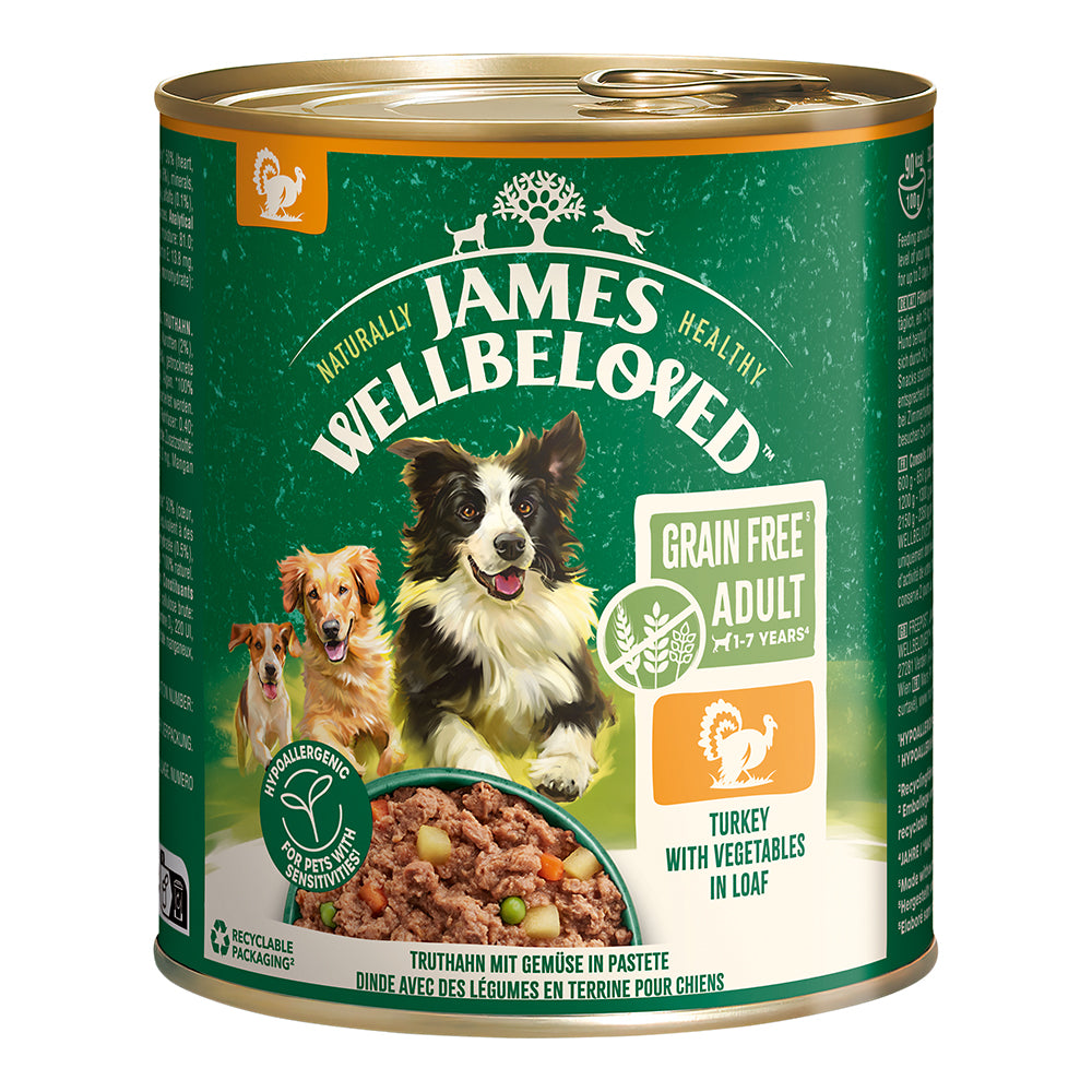 James Wellbeloved Grain Free Truthahn mit Gemüse in Pastete 800g