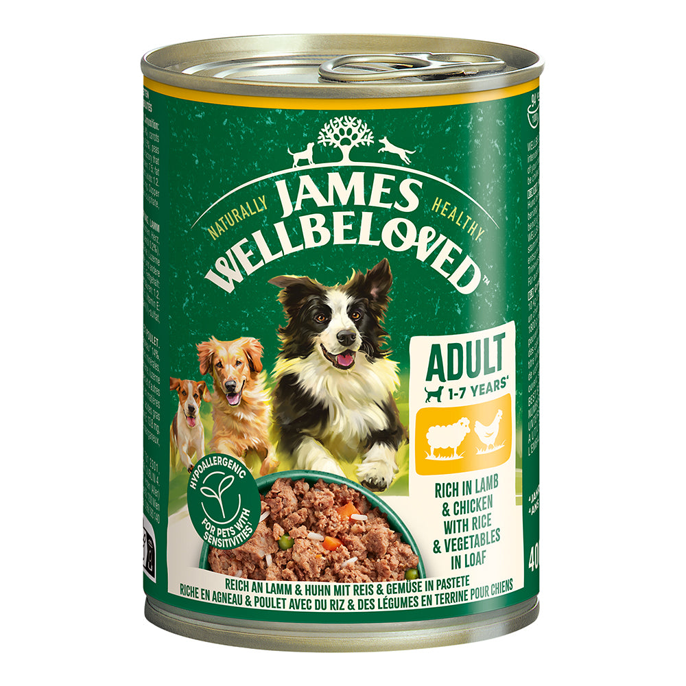 James Wellbeloved Reich an Lamm &amp; Huhn mit Reis &amp; Gemüse in Pastete 400g