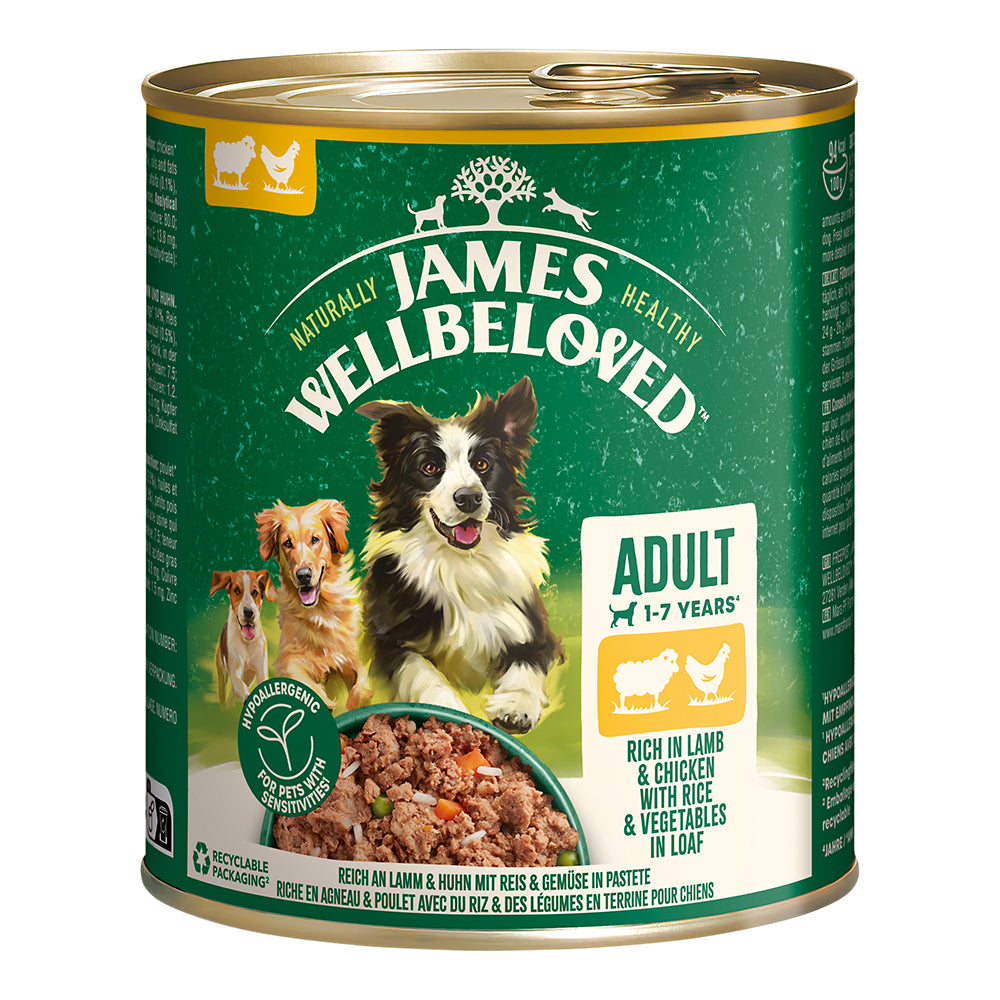 James Wellbeloved Reich an Lamm &amp; Huhn mit Reis &amp; Gemüse in Pastete 800g