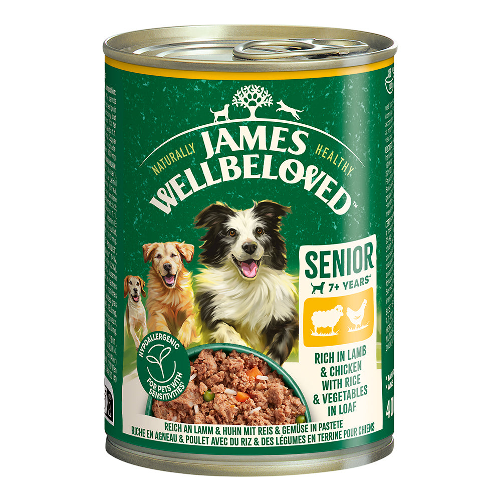 James Wellbeloved Senior Lamm &amp; Huhn mit Reis &amp; Gemüse in Pastete 400g