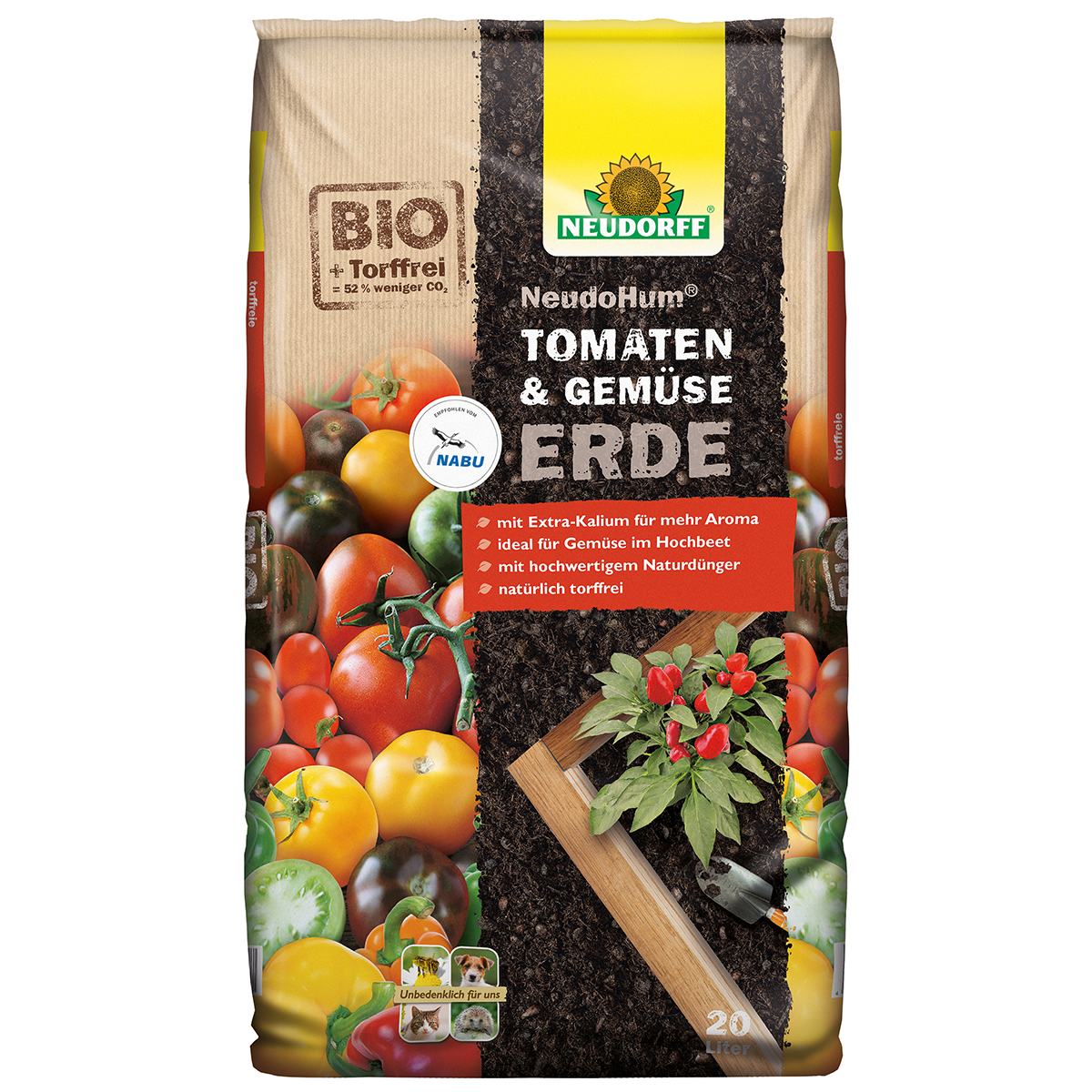 Neudorff NeudoHum Tomaten- und Gemüseerde, 20 L