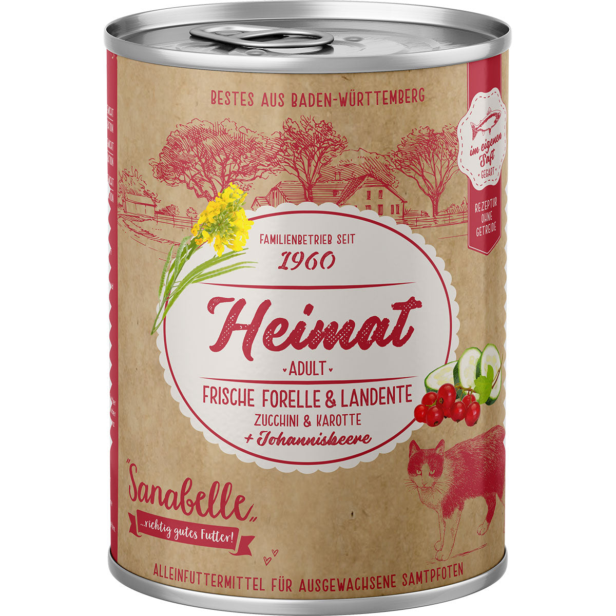 Sanabelle Heimat Adult frische Forelle & Landente + Zucchini, 400 g