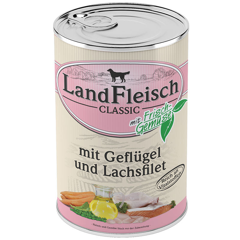 Landfleisch Dog Geflügel & Lachsfilet