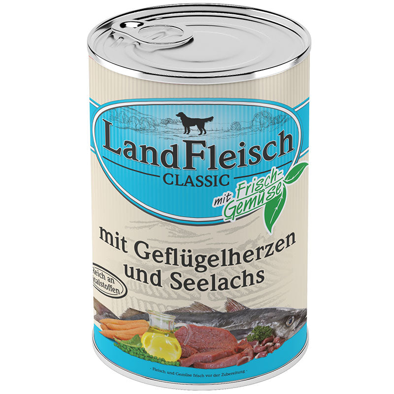 Landfleisch Dog Geflügelherz & Seelachs