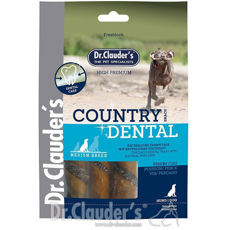 Dr. Clauders Country Dental Snack Fishskin, medium breed, 100g