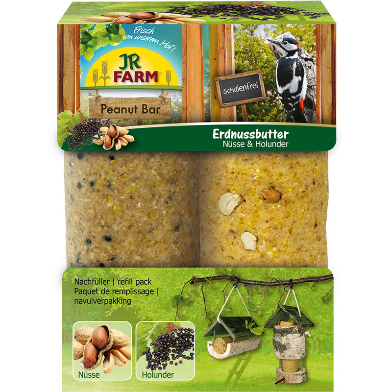 JR FARM Peanut Bar 2er Pack Nüsse und Holunder, 700g