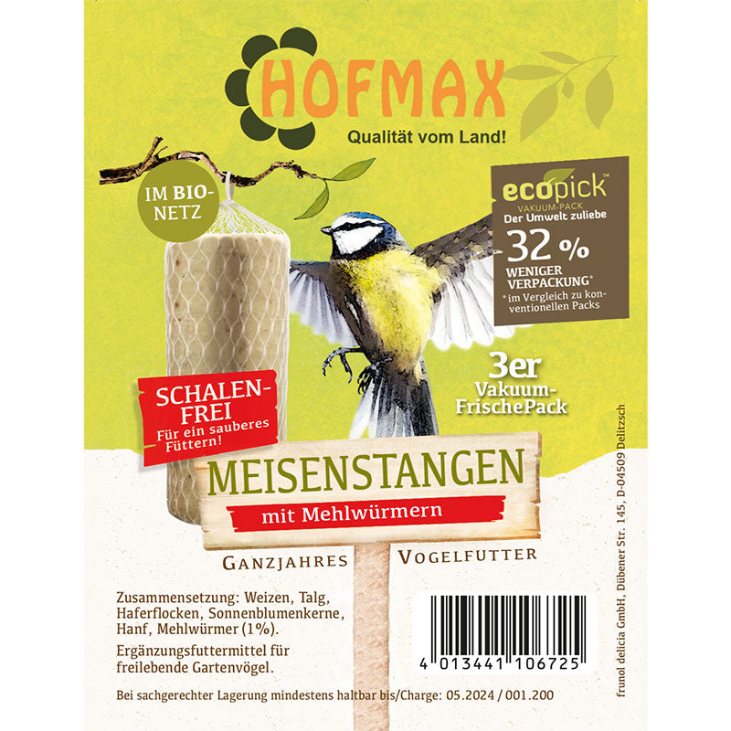 Hofmax Pick-Me-Up InsektenBlöcke im Bio-Netz, 395g